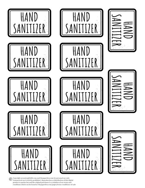 Printable Hand Sanitizer Label Template